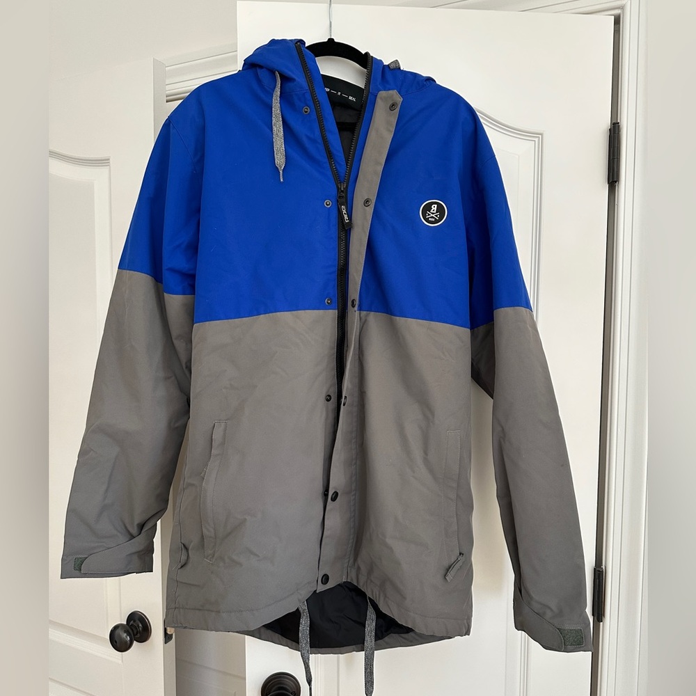 Like New Ride Snowboards Blue and Gray Ski Jacket